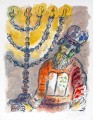 現代マルク・シャガール『出エジプト記』のアーロンと七枝のキャンドルスティック
